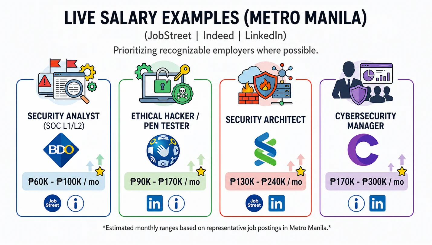 Metro Manila cybersecurity salary benchmarks by seniority for 2026