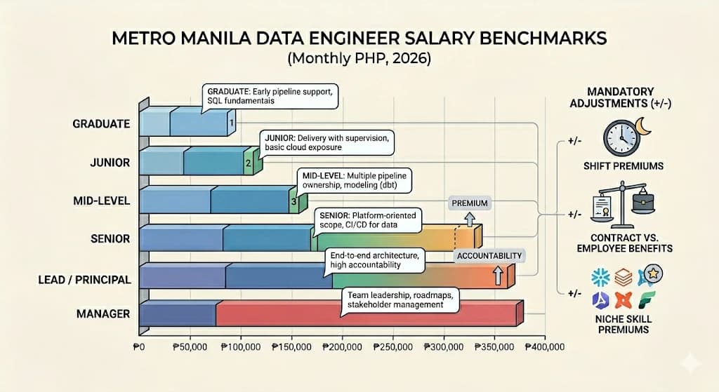 Metro Manila Data Engineer Salary Benchmarks — Monthly PHP 2026