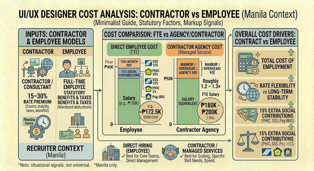 UI/UX designer contractor versus employee cost analysis in Manila
